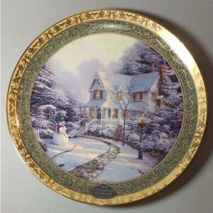 Thomas Kinkade Winter Scene Decorative Plate
